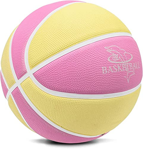 Basketball Größe 5 für Kinder - Mini Basketball Größe 3 für Jugend Kinderhände - Outdoor Gummi Rosa