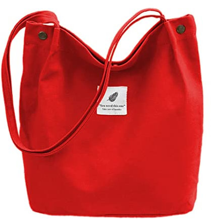 oukesin Bolso de Lona para Mujer Bolso de Hombro de Gran Capacidad Turismo Informal,Rojo