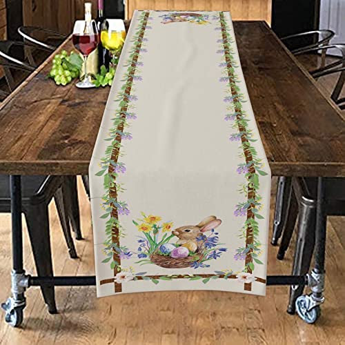 Tischläufer Ostereier Frühling Ostern Tischläufer Tischdecke Tischdeko Osterhasen Osterdekoration Tischband Ostertischläufer Tischdecke für Esstisch Küche Esszimmer Party, 33x183cm (C, 33 x 183 cm)