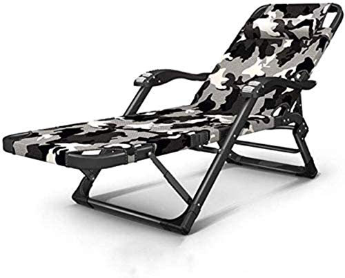 Stuhl, Sonnenliege, Freizeit, mit Kissen, zum Liegen, für den Garten, zusammenklappbar, kann flach liegen, Sonnenliegen, verstellbare Liege, Lounge für Strandterrasse (Color : Grey Size : No Pad) The