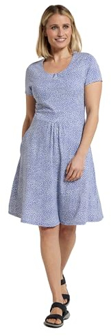 Mountain Warehouse Orchid Patterned Womens UV Dress - UPF40 Beach Dress, Lightweight Ladies Dress, Pockets, Durable Day Dress - for Spring Summer, Travelling, Poolside Corn Blue Women's Size 6