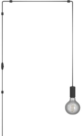 EGLO Hängelampe Pinetina, Lampenfassung mit Kabel und Stecker, Pendelleuchte über Esstisch, Esszimmerlampe aus Metall in Schwarz, E27 Fassung