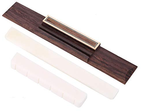 Gitarren-Knochen-Steg-Sattelmutter, Langlebiger Rinderknochen-Palisander-Klassikgitarren-Steg Mit Knochen-Sattelmutter, Ersatzteil Für Akustikgitarre