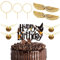 54 Stück Glitter Magier Happy Birthday Tortendeko,Wizard Cupcake Topper Deko,Golden Snitch Wings Schokolade Cake Topper Geburtstag,Kindergeburtstag Party Deko Kuchen Deko,Magic Theme Party Supplies
