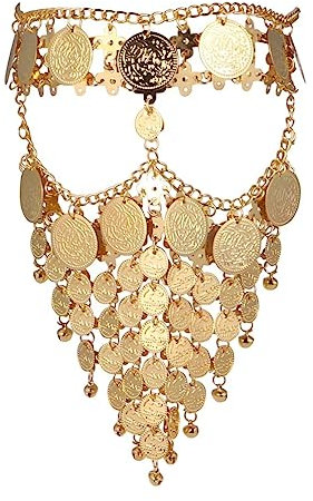 minkissy 2 x Metallschleier, Schmuck, Schleier, Schal, Schleier, Kette, Schmuck, Schleier, Haarschleier, Haarschleier, Schleier, 38x17cm, Metall, Metall