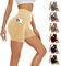 AMIYOYO Kurze Sporthose Damen mit Handytasche High Waist Radlerhose Blickdicht Sport Shorts Kurze Leggings Bauchweg Unterhosen Yoga Gym für Sommer(Hautfarbe,XXL=DE50-54)