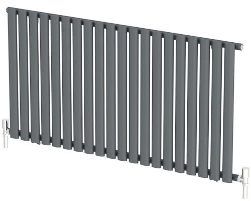 Radiant Living Designer Radiator Horizontal Oval Column Single Panel Anthracite Rad 600x1200mm