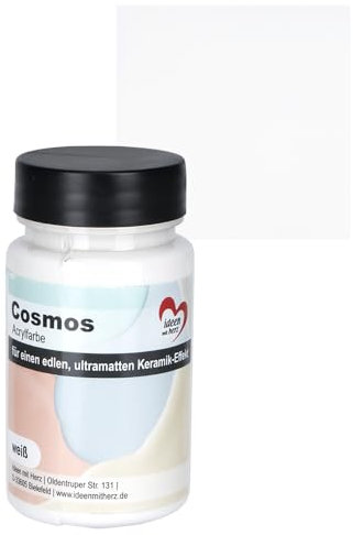 Ideen mit Herz Vernice acrilica Cosmos | ultra opaca | effetto ceramica | 90 ml (bianco)