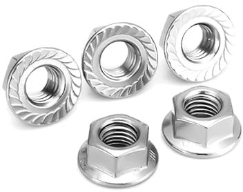 Dadi flangiati seghettati M6 x 1,0 mm, 100 pezzi, dadi di bloccaggio esagonali metrici in acciaio inossidabile 304, filettatura completa, azionamento esagonale, finitura lucida