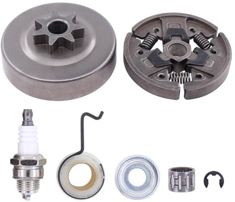 Kupplungstrommel Kettenrad Kupplung Scheibe Nadellager Schneckenrad Lager 3/8 7-Zahn Unterlegscheibe E-Clip Zündkerze für Stihl 029 034 036 039 MS 290 MS 310 MS340 MS 360 MS 390 MS 311 MS 361 MS 391