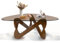 Table basse triangulaire en verre pour salon, table basse moderne du milieu du siècle avec base en noyer, table d'appoint minimaliste pour petits espaces (marron noyer, 81,3 cm)