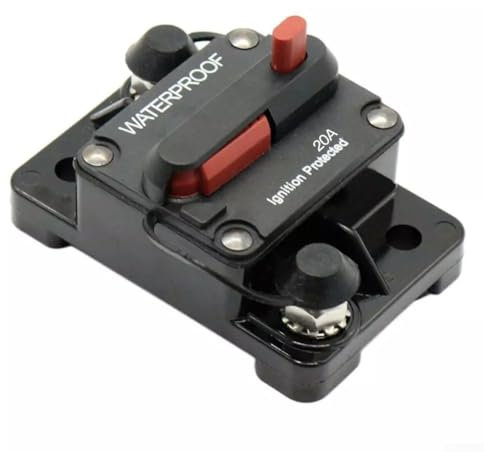 Kfz-Leitungsschutzschalter, 20 A, IP67 wasserdicht, Leistungsschalter mit manueller Zurücksetzung, Inline-Sicherungshalter, Schutz für Wohnmobil, Wohnwagen, Anhänger, Troller, Busse, LKW