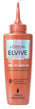 L'Oreal Paris Elvive Growth Booster Scalp Serum, Anti Hair Loss Scalp Treatment, with Aminexil, Nianimacide and Ginger Extract, Reduces Hair Loss, 102ml