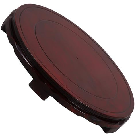 TOPBATHY Wooden Display Stand Base for Vase and Teapot 11 Inch Lotus Pedestal Wood Furniture Base for Home Decor and Collectibles