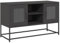 vidaXL tv cabinet stand black steel 100.5x39x60.5 cm - cold-rolled steel media storage unit - media console sideboard with 2 doors & 2 shelves - modern living room/bedroom entertainment rack