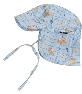 Mikk-line Baby Sonnenhut mit Nackenschutz | Leichter Sommerhut mit Bindebändern | Atmungsaktive Mütze mit Schirm aus Stretchmaterial