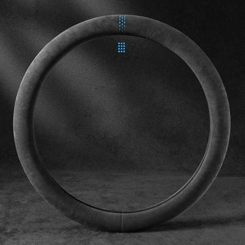 Auto Lenkradbezug Mikrofaser Leder Lenkradhülle für BMW 2er Gran Coupé 1 (I) F44 I 2020-2024 Lenkradbezug 37-38cm für Sommer & Winter Auto Lenkradabdeckungen für Frauen Männer,Type O-Blue