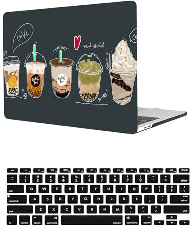 HLAAJJX Hülle für MacBook 12 Zoll Retina Display Case Modell A1534 Freisetzung 2017 2016 2015, Plastik Laptop Schutzhülle Cover & EU QWERTY Tastaturschutz,Getränk