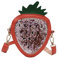 DEARMAMY Umhängetasche Für Im Cartoon Frucht Design Farbenfrohe Schultertasche Für ädchen üße Crossbody Tasche Als Geldbörse Ideal Für Kleine Prinzessinnen Rote Pailletten Optik