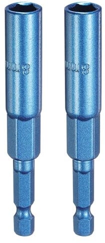 sourcing map 2pcs Nut Driver 8mm Hex Drive Socket CR-V Steel Power Screw Drill Bits Socket Wrench Tools with 1/4 Quick Change Hex Shank for Power Drills Impact Drivers, Blue