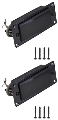 Yibuy Lot de 2 micros à double bobine pour guitare électrique avec vis Noir