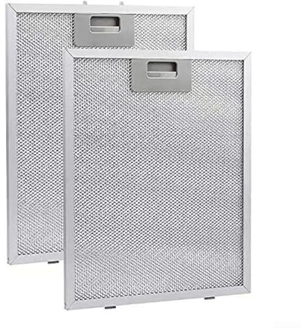 2 filtros de grasa de metal para campana extractora, 340 x 270 x 9 mm, 5 capas de acero inoxidable