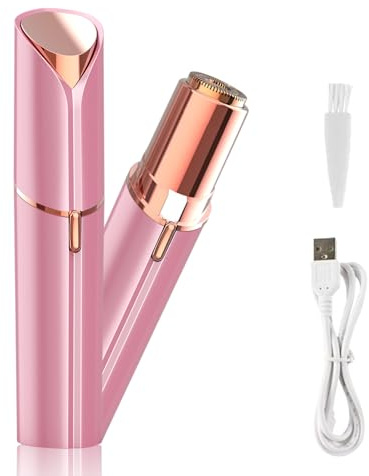 Lady Shaver for Women, Facial Hair Remover, Facial Hair Remover for Women, USB Rechargeable Facial Epilator, Hair Removal Device for Peach Fuzz/Facial Hair/Lip/Chin Travel Size(Pink)