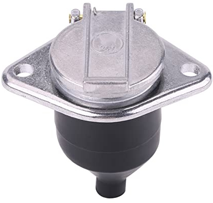 LAPOOH Prise de Remorque Universelle 24 V à 7 Broches, Prise Adaptateur de Connecteur de Câblage, Couvercle en Métal, Port en Caoutchouc, Article Essentiel, Conduite Plus Sûre,