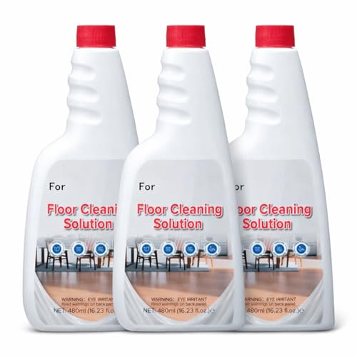 480ml Floor Cleaning Solution, Compatible with Roborock Saros 10R, Q5, Q7, S8, S7, F25, Qrevo Series Robot Vacuum Mopping Systems, Hard Floor Cleaner(3-pack)