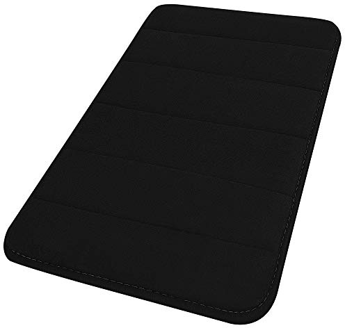 sourcing map Badteppich Memory Foam e Rutschfester Badvorleger Waschbar Badematte Gedächtnis Schaum Teppich Boden Matte für Badezimmer Schwarz 50x80cm
