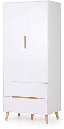 Julian Bowen Alicia 2 Door 2 Drawer Wardrobe, White