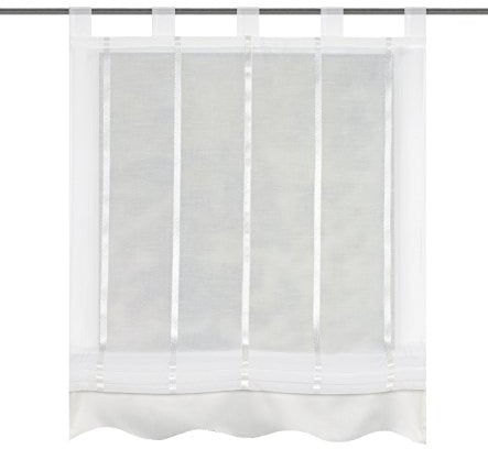 Home fashion Schlaufenrollo Längsstreifen, Polyester, Natur, 140 x 140 cm, 1 Einheiten