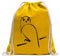 Kiwistar - Turnbeutel - gelb - Eule - Fun Rucksack Sport Beutel Gymsack Baumwolle mit Ziehgurt