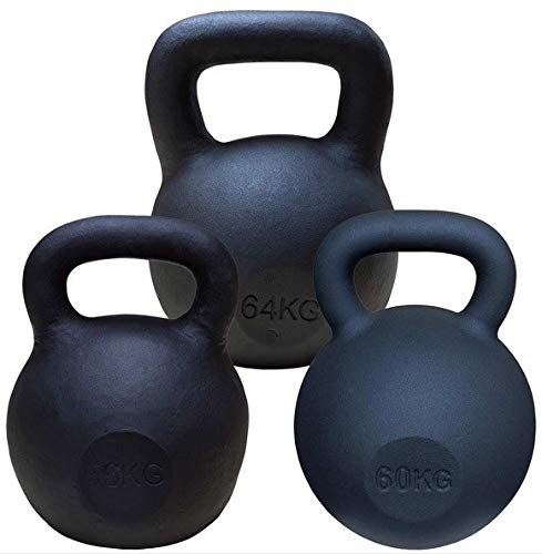 Strengthshop Premium Kettlebell mit Schwarzpulver Überzug (4-64 kg & Sets) (Set 1 X 56KG 60KG 64KG)