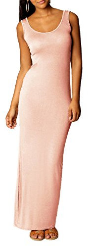 Mikos Donna Vestito Lungo Spiaggia Mare Vacanza in Boho Hippie Stile (326) (Salmone, S)