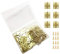 Juland 50 Pièces Mini charnières en cuivre Charnières Laiton Rétro avec vis de rechange de 200 pièces pour boîte en bois Boîte à bijoux Cabinet DIY Accessoires (18 x 15mm)