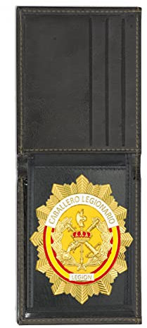 Cartera identificacion con Placa de la Legion Española. 3 Compartimentos y Esquinas reforzadas