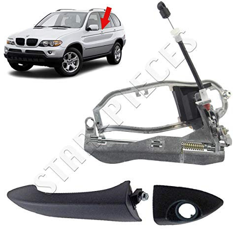 Mecanismo completo + maneta de puerta compatibles para BMW X5 E53 (1999-2006) manilla exterior | delantera izquierda (lado conductor) 51218243615 | 8243615 | 51218243617 | 51218243629