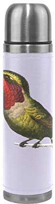 Blauer Vogel Druck Wasserflasche Wasserkanne Edelstahl Isolierte Isolierflasche Auslaufsicher Leder Verpackung(500 ml)
