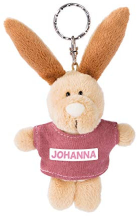 NICI 44627 Schlüsselanhänger Hase mit T-Shirt Johanna 10cm, Beige