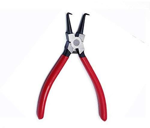 BE-TOOL Sicherungsringzange 15,2 cm 150 mm gebogene Zange C Clip Entferner Werkzeug für Fahrzeughersteller und Maschinenindustrie, rot