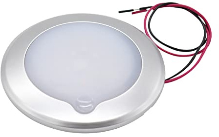 Namvo 12v RV Bateau 9.5cm Dimmable Panneau LED Plafonniers avec Bouton Tactile Blanc Chaud 3000K 2.4W 800LM Remorque Intérieur Lampes Remplacement IP67 Montage en Surface