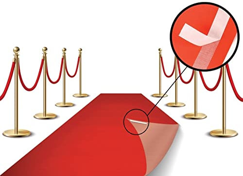 Roter Teppich Bodenläufer Hollywood Party Dekoration Stoff 100 g/m² (rot, 2 x 15 Fuß)