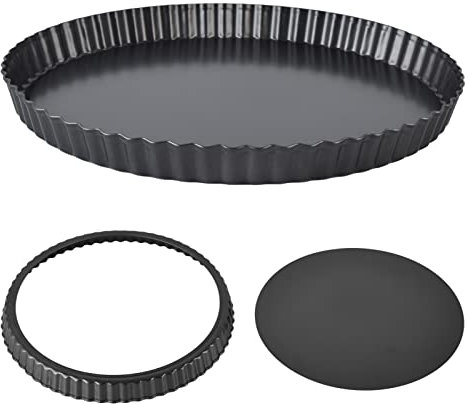 Moule à tarte HERCHR, rond, noir, antiadhésif, acier au carbone, fond amovible, profond, facile à nettoyer, lave-vaisselle, 26cm