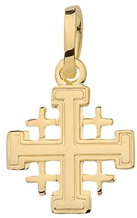 Lifestyle Schmuck Jerusalem Kreuz Anhänger/Kettenanhänger aus 585 echt Gold
