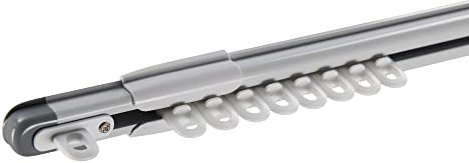 ACAZA Rail de Rideau Coulissant Extensible de 190 à 360cm - Tringle Plafond Réglable Décorative pour fenetre - Aluminium - Blanc