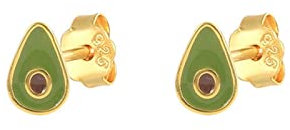 Ohrringe Silber 925 Set, Sterling Silber Avocado Ohrstecker Gold