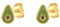 Ohrringe Silber 925 Set, Sterling Silber Avocado Ohrstecker Gold