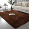 Hiseng Teppich Wohnzimmerteppich Mode Langflor Weich Flauschig Teppiche Anti-Rutsch-Shaggy-Bereich für Wohnzimmer flauschig Shaggy Schlafzimmer (80x120cm,Dunkelbraun)