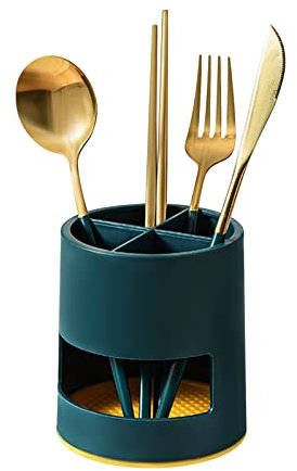 FuninCrea Porte-Ustensiles de Cuisine, Multifonction Durable Organiseurs et Porte-Ustensiles et Amovible Avec Verseur avec Cadre pour Ranger les Ustensiles de Cuisine et les Articles Ménagers (Vert)